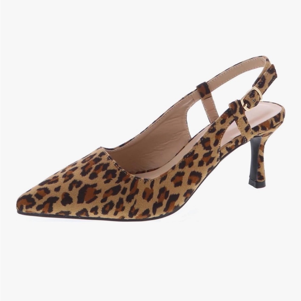 Elegant Leopard Print Slingback Heels